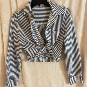 re:named Striped Long Sleeve Crop